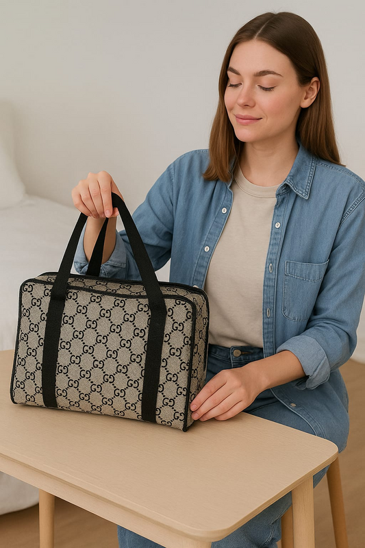 Bolso Cosmetiquera Grande Tela Estampado