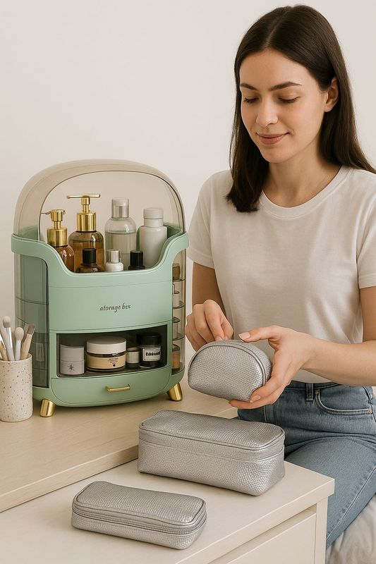 ORGANIZADOR DE MAQUILLAJE SIN ESPEJO
